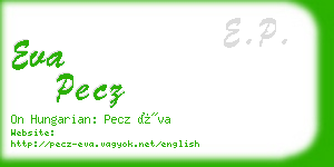 eva pecz business card